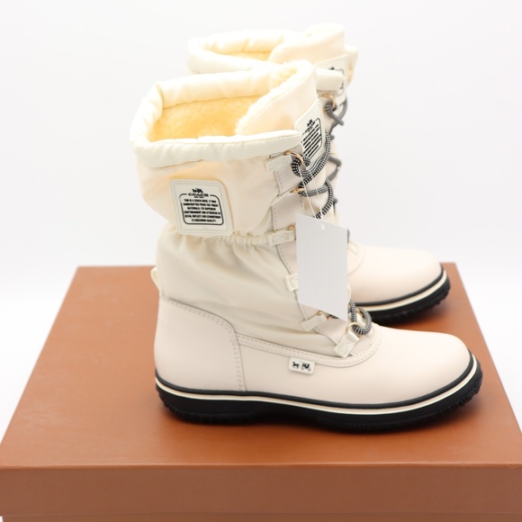 Coach Sage White Lace-Up Cold Weather Winter Boots - Picture 4 of 8